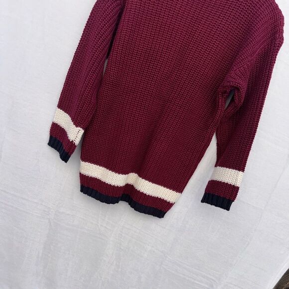 Jamie Scott Chunky Knit Pullover Sweater Women’s Size Small Burgundy VTG - Picture 10 of 13